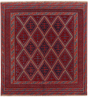 Dark Red Mashwani 3' 8 x 4' - No. 63860 - ALRUG Rug Store