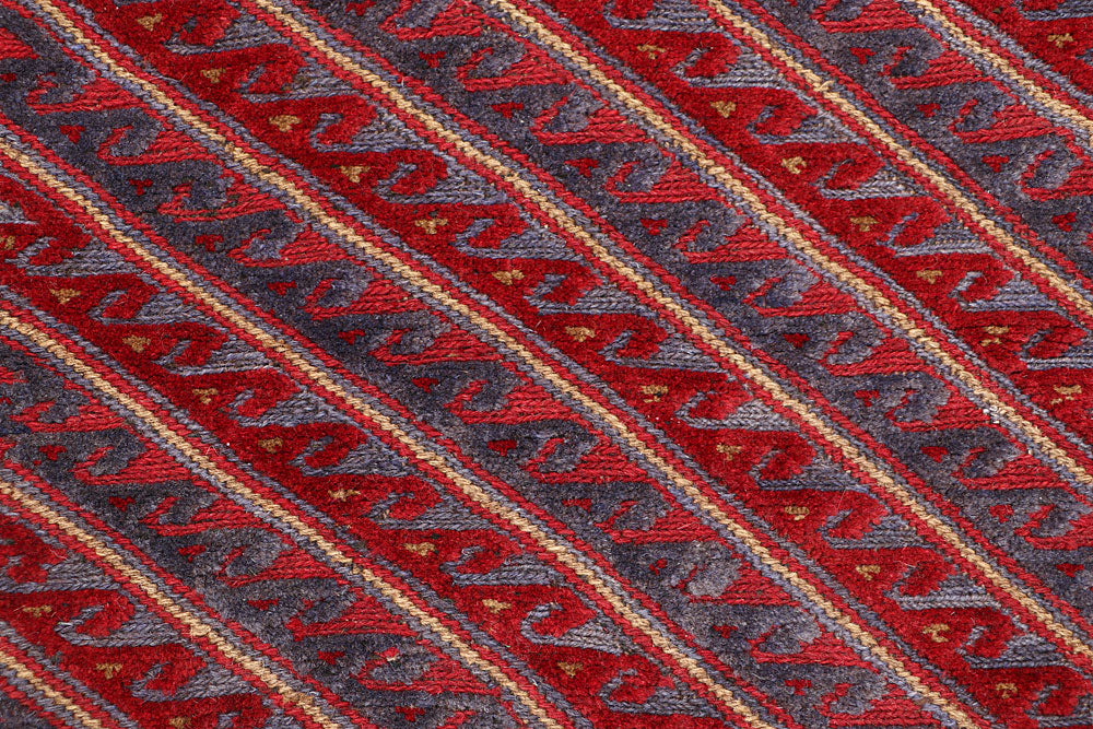 Dark Red Mashwani 3' 9 x 4' 4 - No. 63865 - ALRUG Rug Store