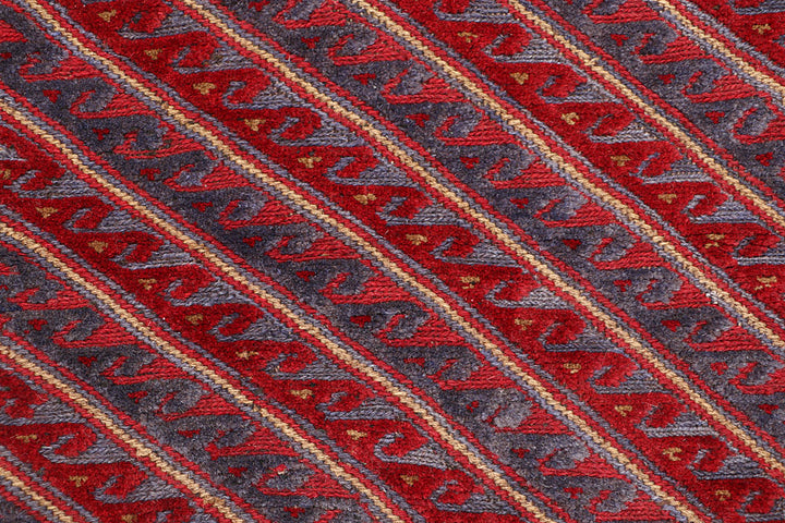 Dark Red Mashwani 3' 9 x 4' 4 - No. 63865 - ALRUG Rug Store
