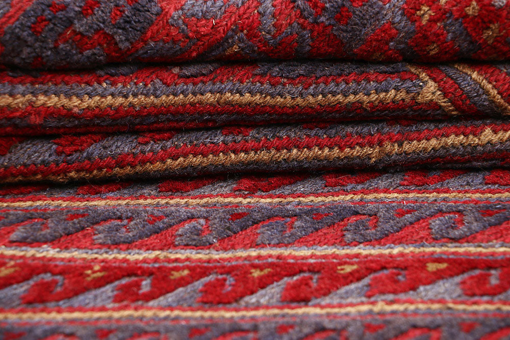 Dark Red Mashwani 3' 9 x 4' 4 - No. 63865 - ALRUG Rug Store