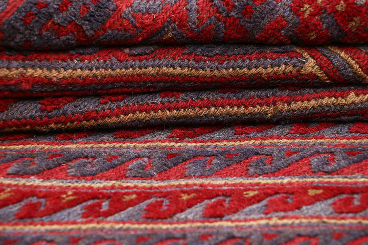 Dark Red Mashwani 3' 9 x 4' 4 - No. 63865 - ALRUG Rug Store