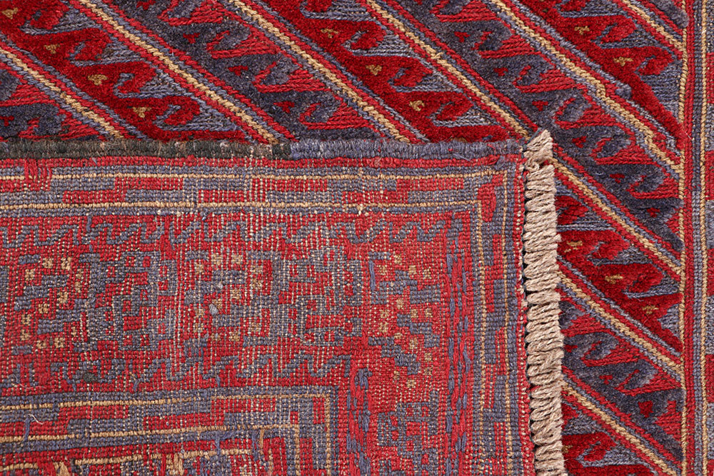 Dark Red Mashwani 3' 9 x 4' 4 - No. 63865 - ALRUG Rug Store