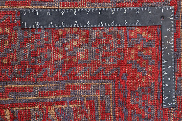 Dark Red Mashwani 3' 9 x 4' 4 - No. 63865 - ALRUG Rug Store