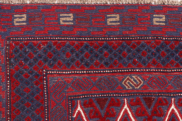 Dark Red Mashwani 4' x 4' 2 - No. 63866 - ALRUG Rug Store