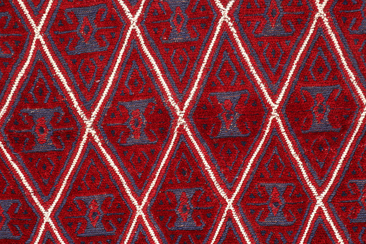 Dark Red Mashwani 4' x 4' 2 - No. 63866 - ALRUG Rug Store