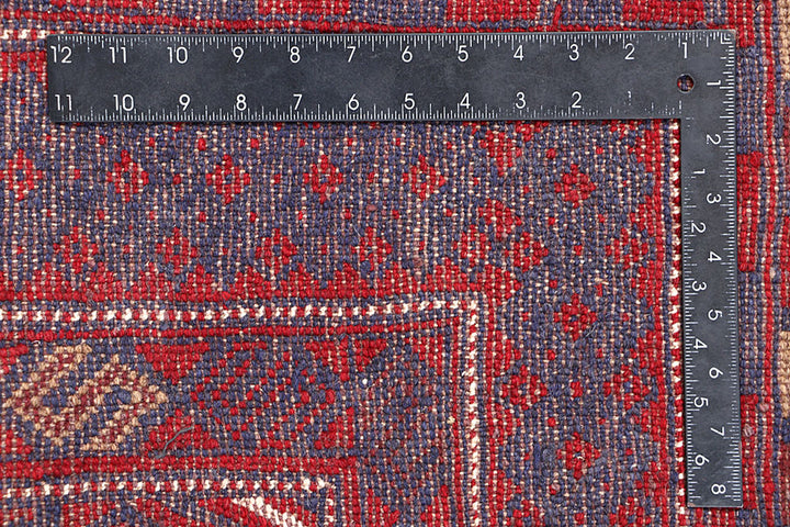 Dark Red Mashwani 4' x 4' 2 - No. 63866 - ALRUG Rug Store