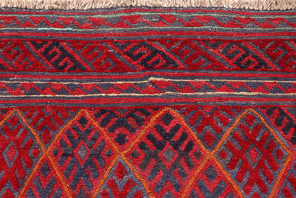 Dark Red Mashwani 3' 11 x 4' 4 - No. 63869 - ALRUG Rug Store