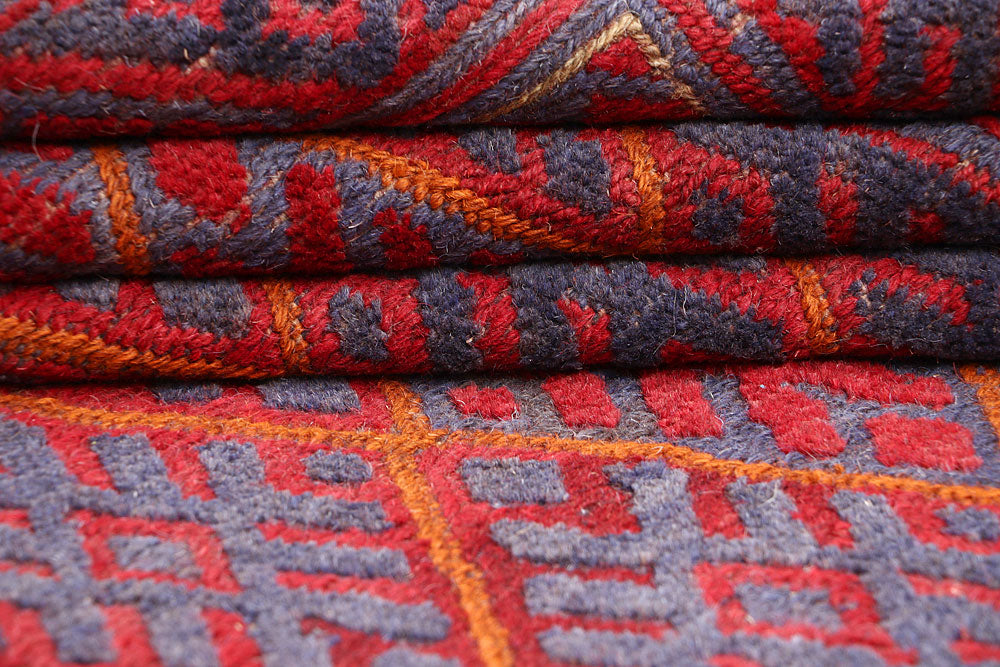 Dark Red Mashwani 3' 11 x 4' 4 - No. 63869 - ALRUG Rug Store