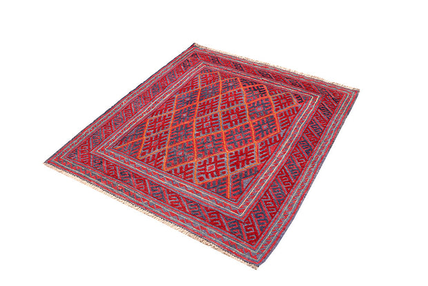 Dark Red Mashwani 3' 11 x 4' 4 - No. 63869 - ALRUG Rug Store