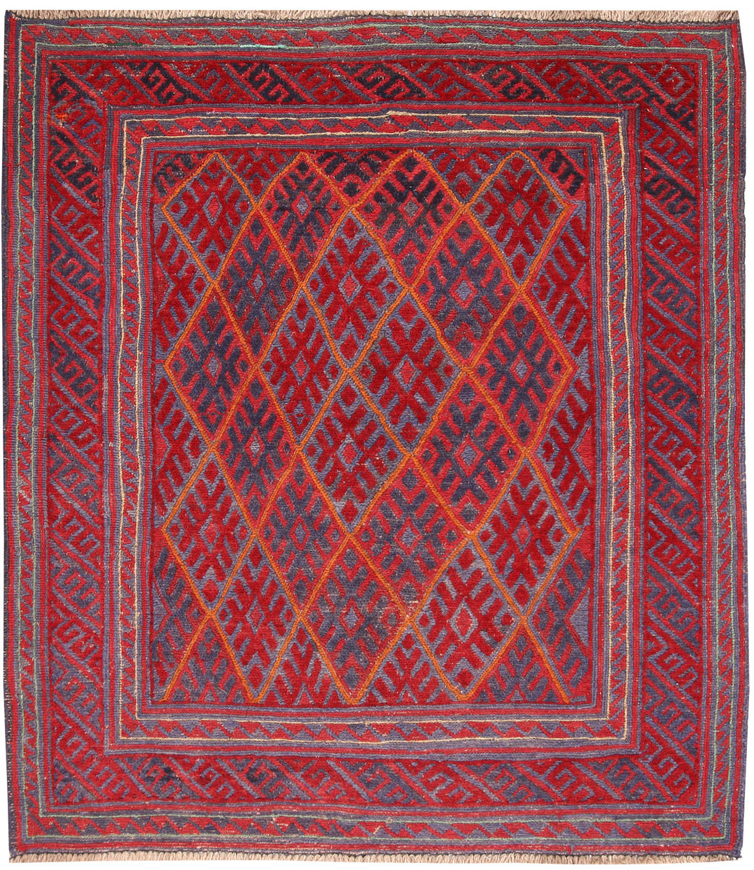 Dark Red Mashwani 3' 11 x 4' 4 - No. 63869 - ALRUG Rug Store