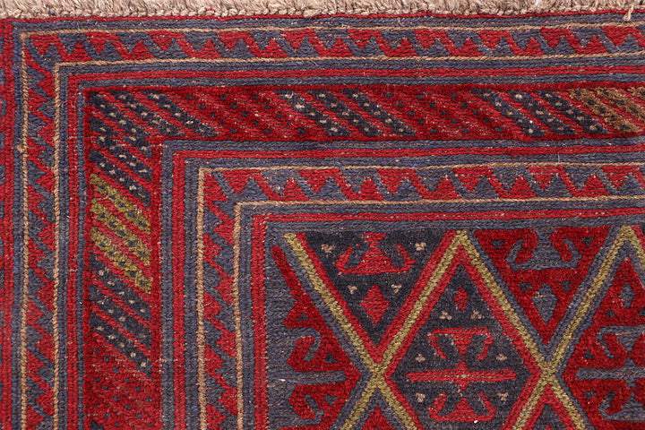 Dark Red Mashwani 3' 7 x 4' - No. 63870 - ALRUG Rug Store