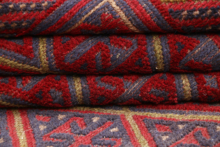 Dark Red Mashwani 3' 7 x 4' - No. 63870 - ALRUG Rug Store