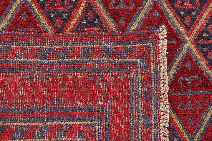 Dark Red Mashwani 3' 7 x 4' - No. 63870 - ALRUG Rug Store
