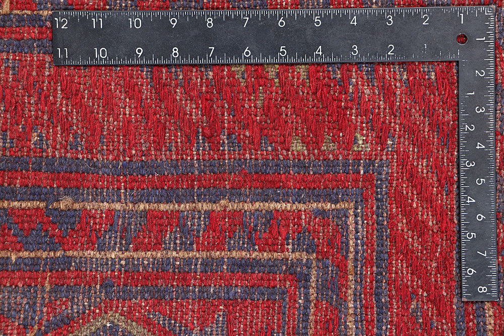 Dark Red Mashwani 3' 7 x 4' - No. 63870 - ALRUG Rug Store