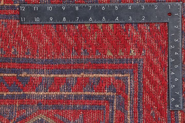 Dark Red Mashwani 3' 7 x 4' - No. 63870 - ALRUG Rug Store