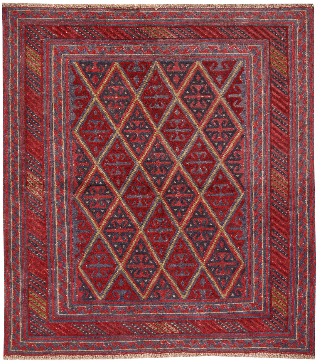 Dark Red Mashwani 3' 7 x 4' - No. 63870 - ALRUG Rug Store