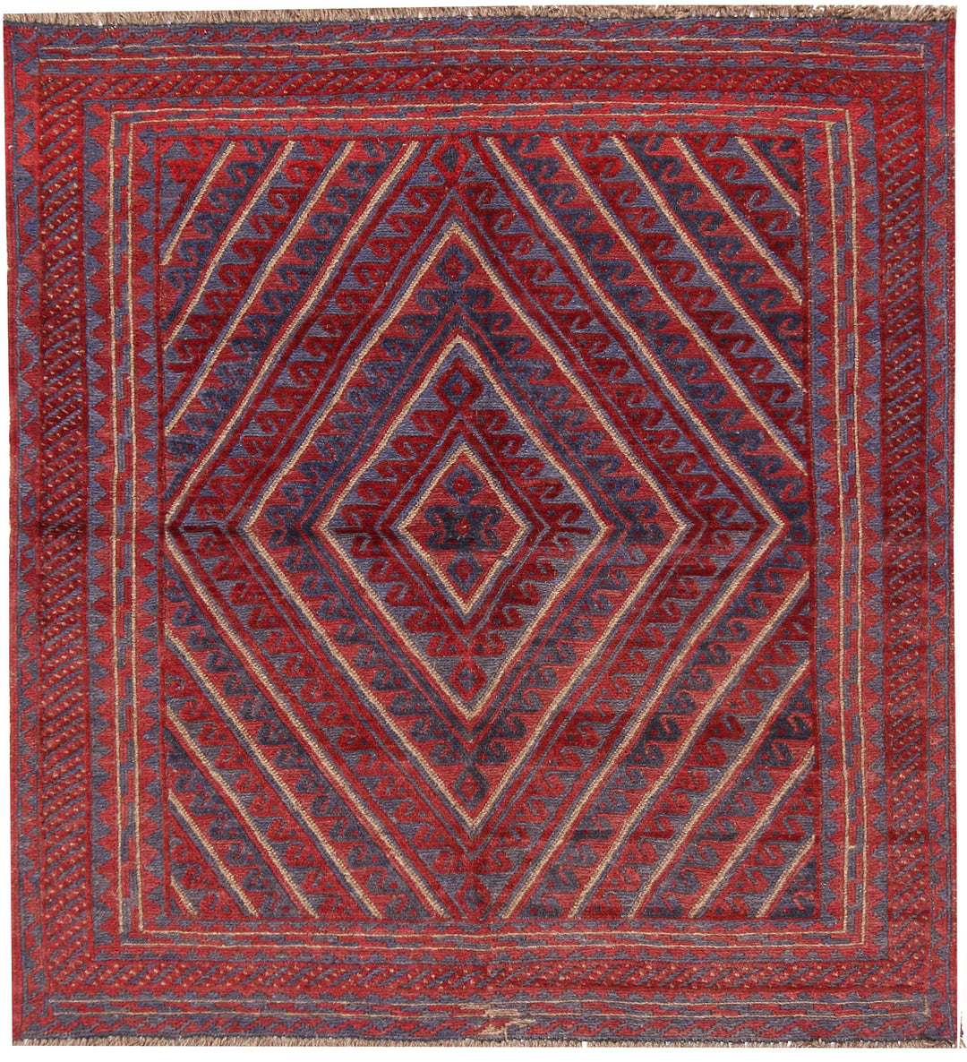 Afghan Mashwani Rug 3' 8 x 4' Hand-Knotted