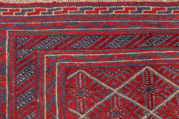 Dark Red Mashwani 3' 9 x 4' 2 - No. 63877 - ALRUG Rug Store