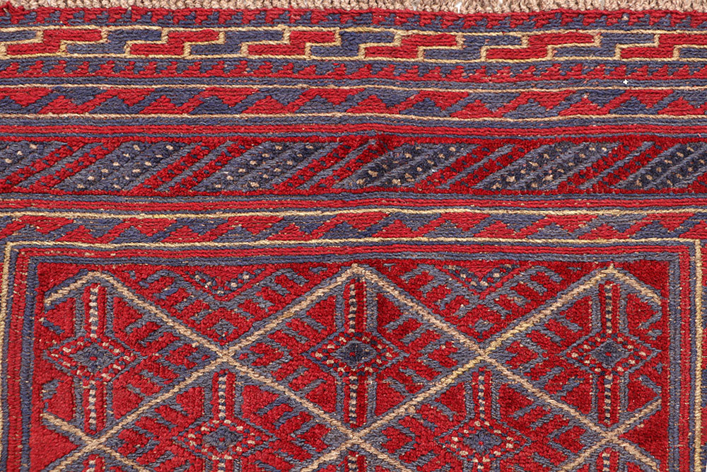 Dark Red Mashwani 3' 9 x 4' 2 - No. 63877 - ALRUG Rug Store