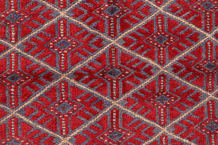 Dark Red Mashwani 3' 9 x 4' 2 - No. 63877 - ALRUG Rug Store