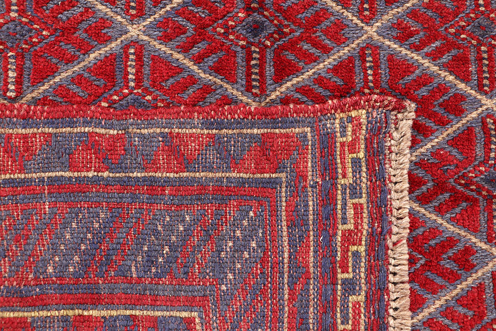 Dark Red Mashwani 3' 9 x 4' 2 - No. 63877 - ALRUG Rug Store