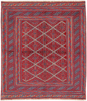 Dark Red Mashwani 3' 9 x 4' 2 - No. 63877 - ALRUG Rug Store