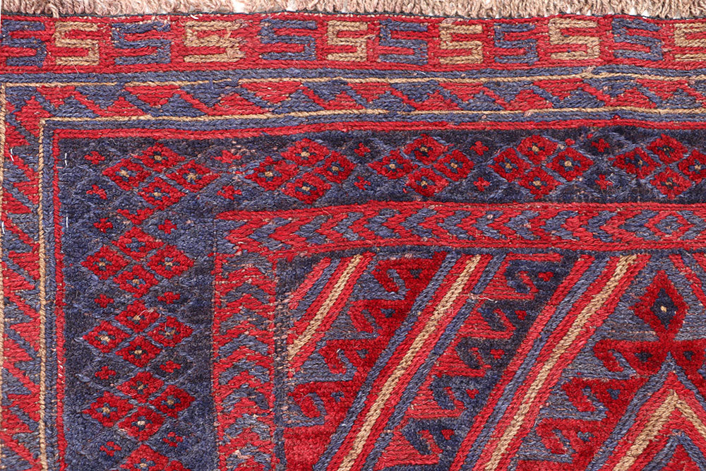 Dark Red Mashwani 3' 6 x 4' - No. 63879 - ALRUG Rug Store
