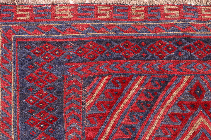 Dark Red Mashwani 3' 6 x 4' - No. 63879 - ALRUG Rug Store