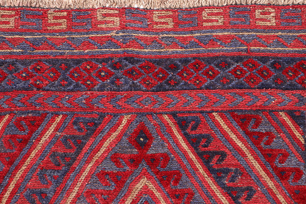 Dark Red Mashwani 3' 6 x 4' - No. 63879 - ALRUG Rug Store