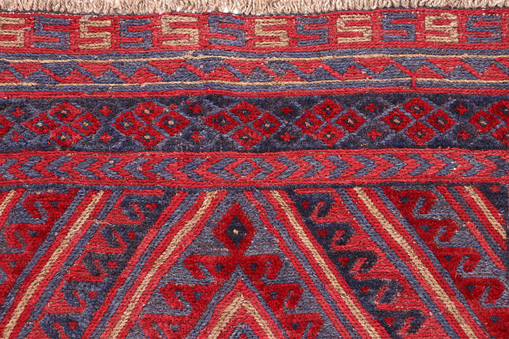 Dark Red Mashwani 3' 6 x 4' - No. 63879 - ALRUG Rug Store