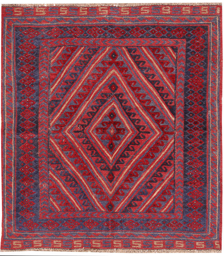 Dark Red Mashwani 3' 6 x 4' - No. 63879 - ALRUG Rug Store
