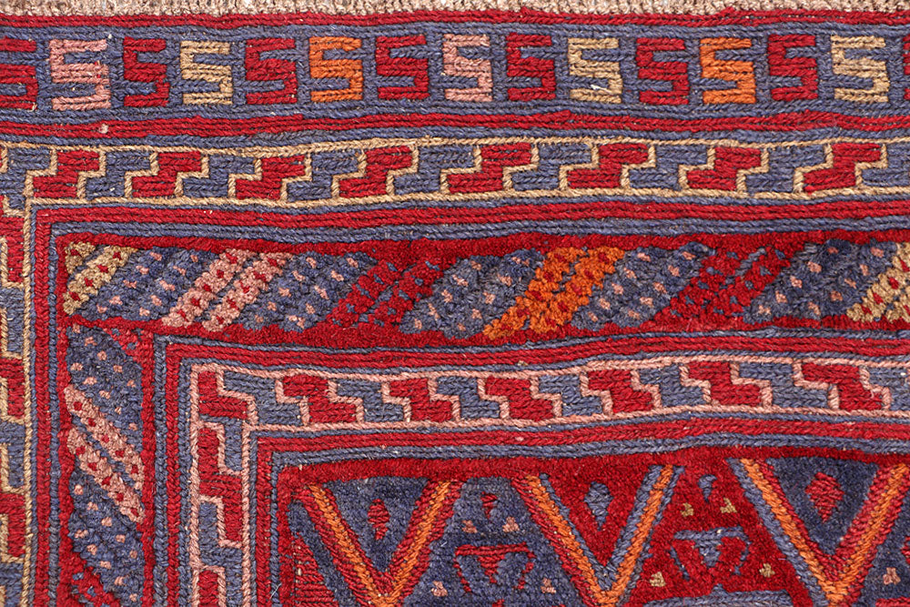 Dark Red Mashwani 3' 10 x 4' - No. 63880 - ALRUG Rug Store