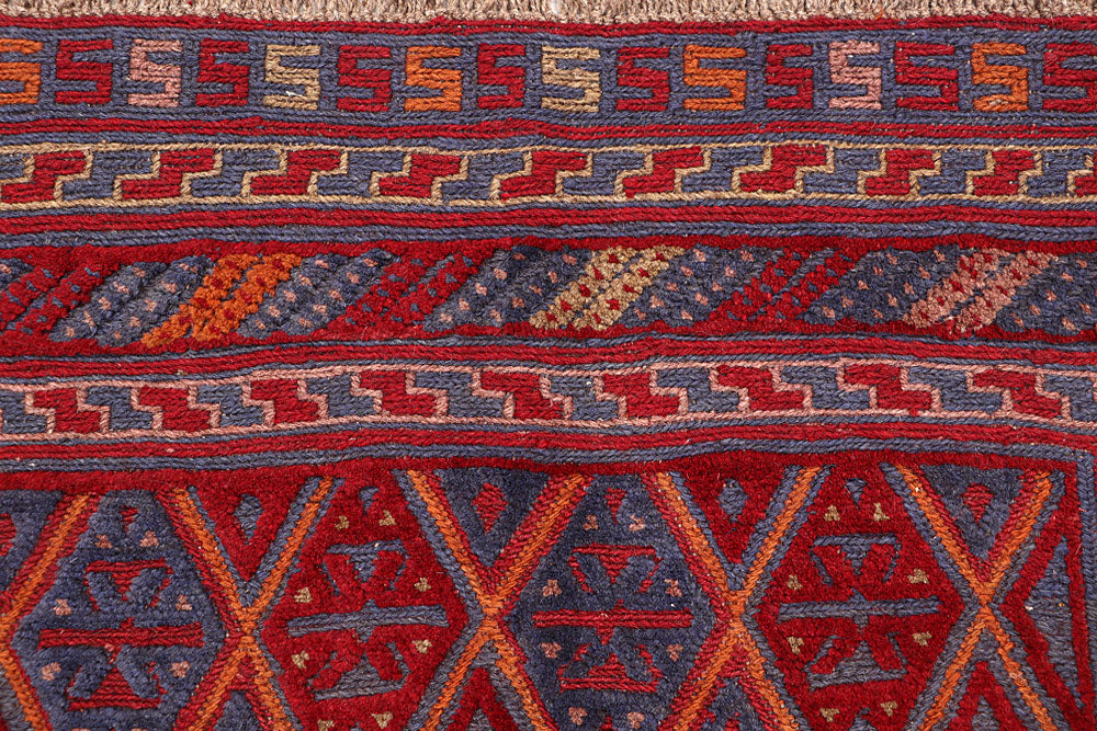 Dark Red Mashwani 3' 10 x 4' - No. 63880 - ALRUG Rug Store