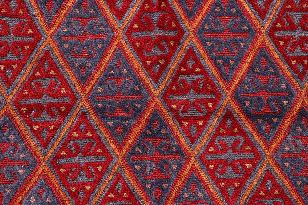 Dark Red Mashwani 3' 10 x 4' - No. 63880 - ALRUG Rug Store