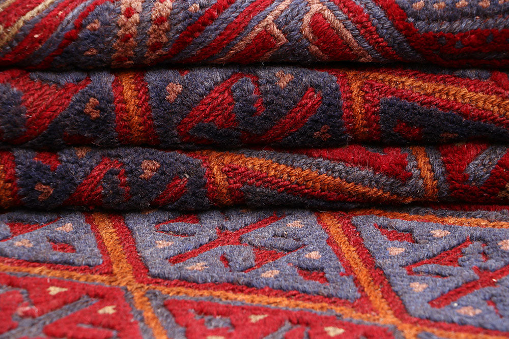 Dark Red Mashwani 3' 10 x 4' - No. 63880 - ALRUG Rug Store