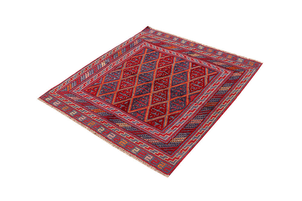 Dark Red Mashwani 3' 10 x 4' - No. 63880 - ALRUG Rug Store