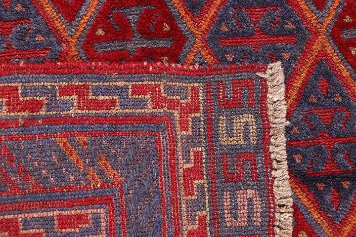 Dark Red Mashwani 3' 10 x 4' - No. 63880 - ALRUG Rug Store