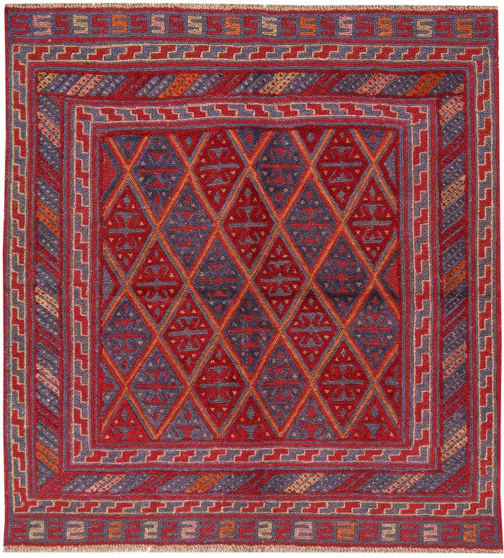 Dark Red Mashwani 3' 10 x 4' - No. 63880 - ALRUG Rug Store