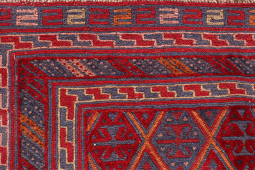 Dark Red Mashwani 3' 10 x 4' - No. 63885 - ALRUG Rug Store