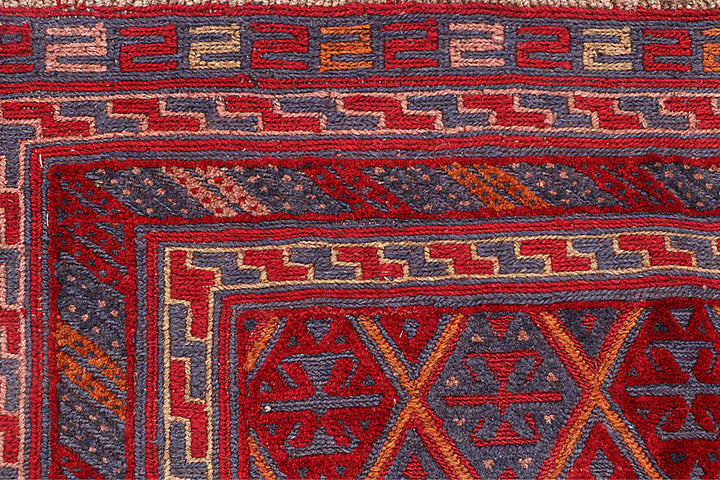Dark Red Mashwani 3' 10 x 4' - No. 63885 - ALRUG Rug Store