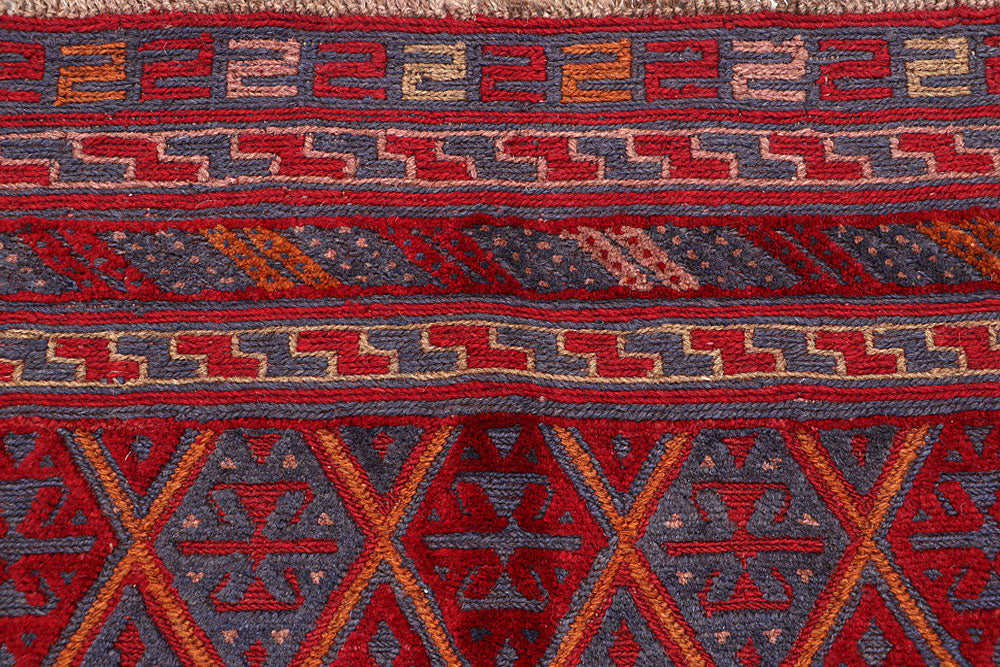 Dark Red Mashwani 3' 10 x 4' - No. 63885 - ALRUG Rug Store
