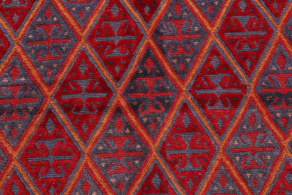 Dark Red Mashwani 3' 10 x 4' - No. 63885 - ALRUG Rug Store