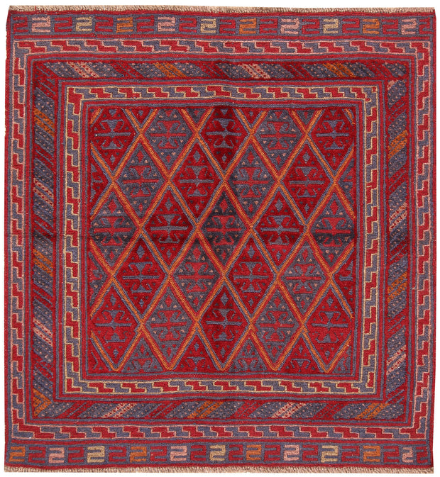 Dark Red Mashwani 3' 10 x 4' - No. 63885 - ALRUG Rug Store