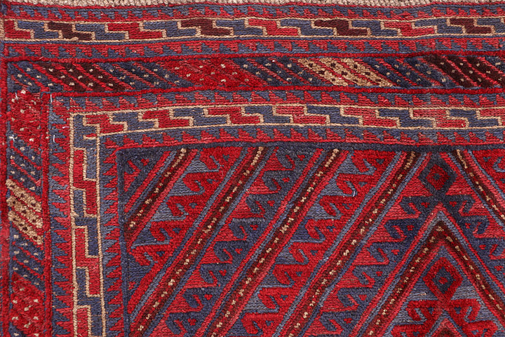 Dark Red Mashwani 3' 10 x 4' 4 - No. 63888 - ALRUG Rug Store