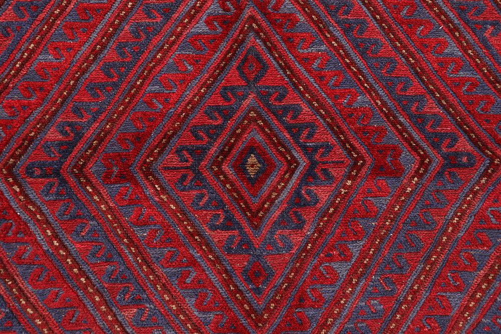 Dark Red Mashwani 3' 10 x 4' 4 - No. 63888 - ALRUG Rug Store