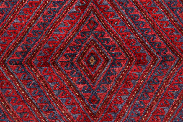 Dark Red Mashwani 3' 10 x 4' 4 - No. 63888 - ALRUG Rug Store