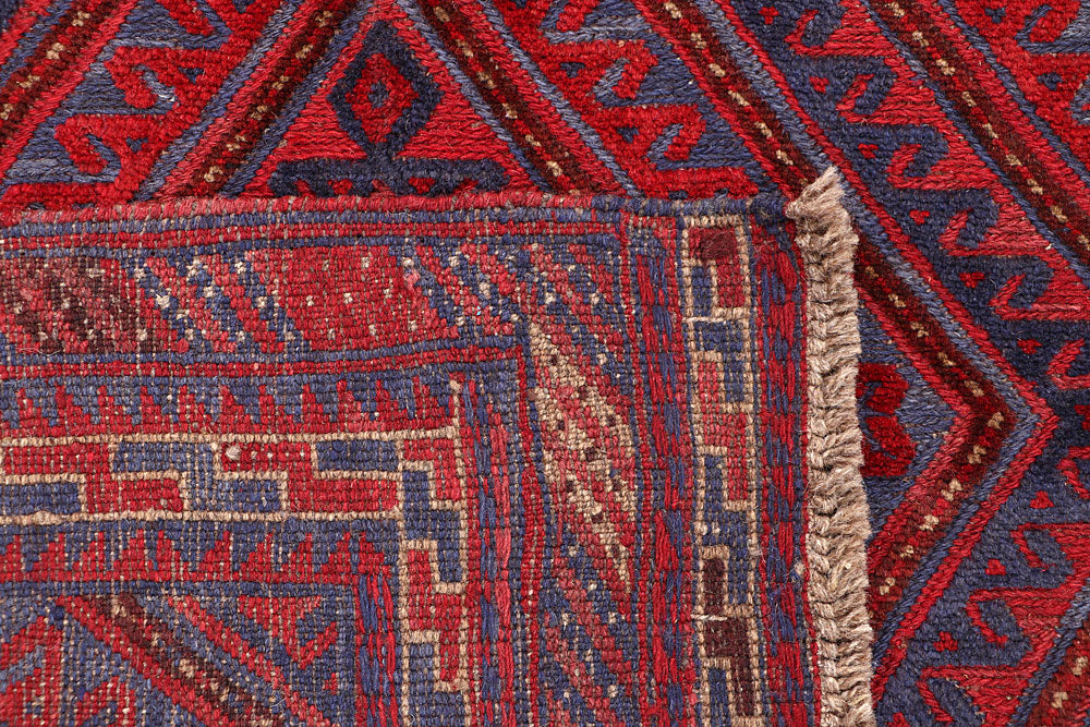 Dark Red Mashwani 3' 10 x 4' 4 - No. 63888 - ALRUG Rug Store