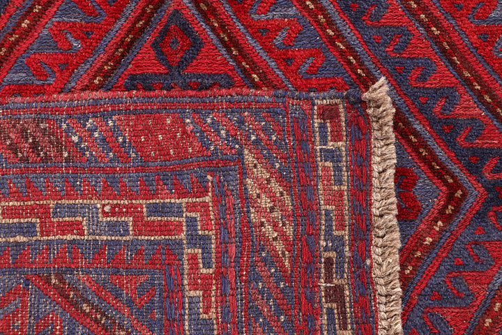 Dark Red Mashwani 3' 10 x 4' 4 - No. 63888 - ALRUG Rug Store