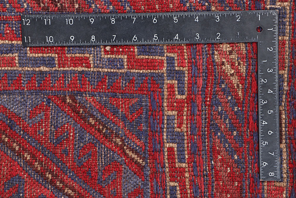 Dark Red Mashwani 3' 10 x 4' 4 - No. 63888 - ALRUG Rug Store
