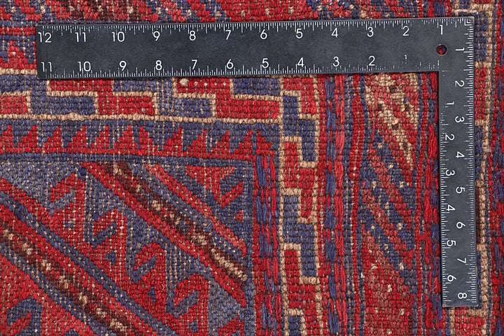 Dark Red Mashwani 3' 10 x 4' 4 - No. 63888 - ALRUG Rug Store